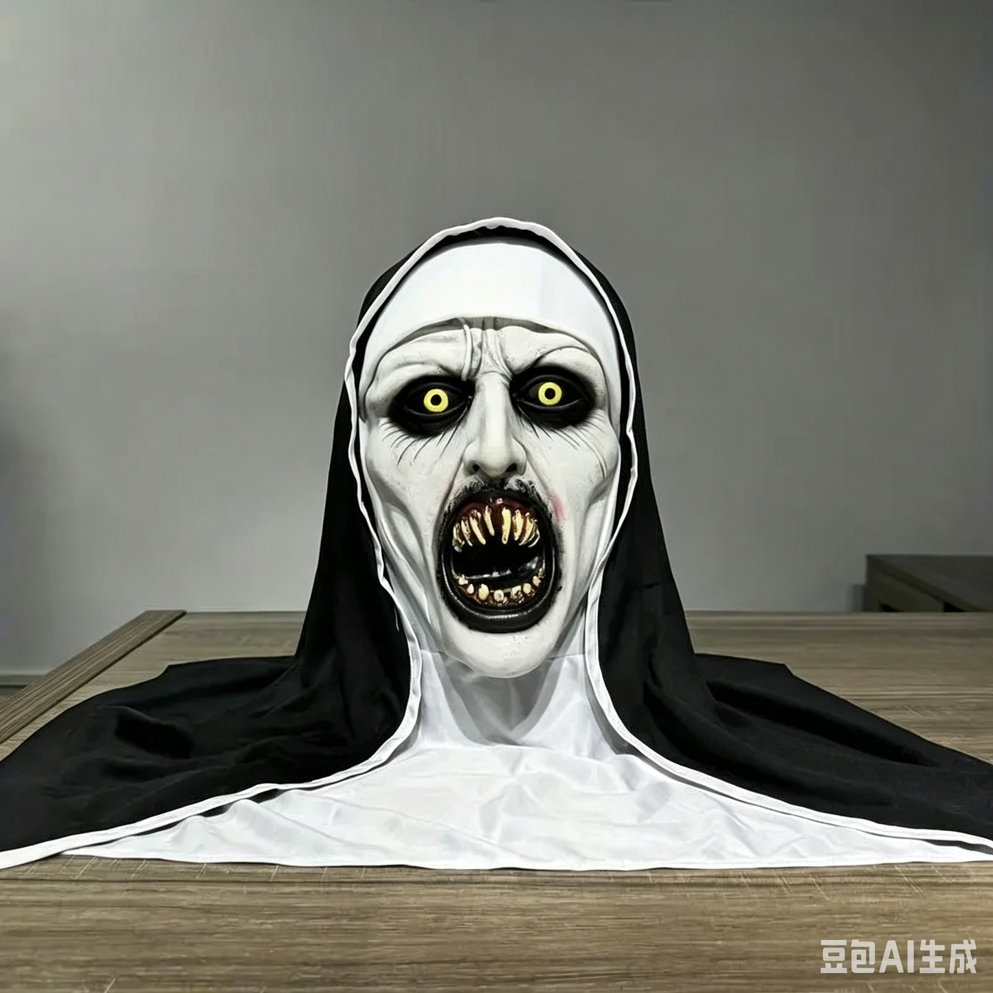 🎃Spooky Nun Halloween Mask Latex Handwashable Cosplay Costume Accessory