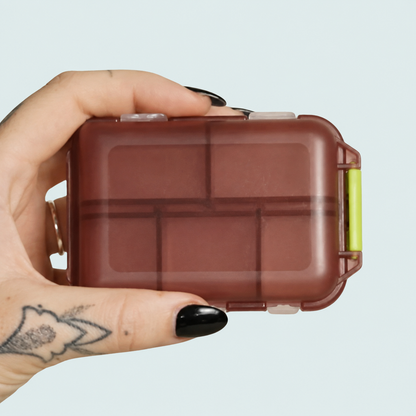 10-Compartment Portable Pill Organizer – Compact Medication & Vitamin Case