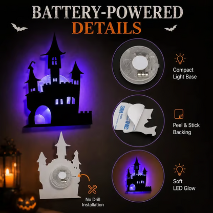 🔥LAST DAY 49% OFF | Renter-Friendly Peel & Stick Halloween LED Window Lights, No Drill No Residue, 8 Spooky Silhouette Designs