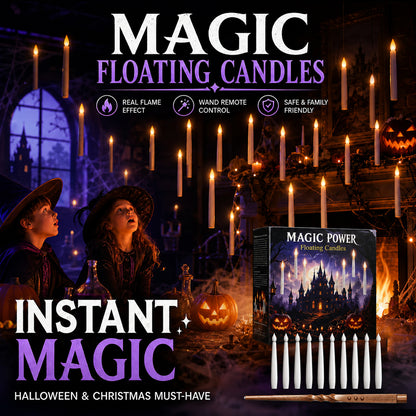 🎃Early Halloween warm-up 50% off!🔮Turn into a magician instantly!🕯️Halloween Decorations-Floating Candles with Wand