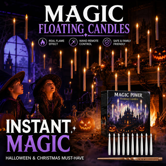 🎃Early Halloween warm-up 50% off!🔮Turn into a magician instantly!🕯️Halloween Decorations-Floating Candles with Wand