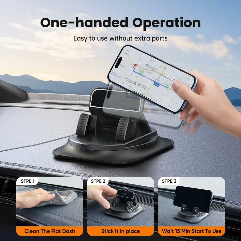 360 Degree Rotation Car Dashboard Phone Mount