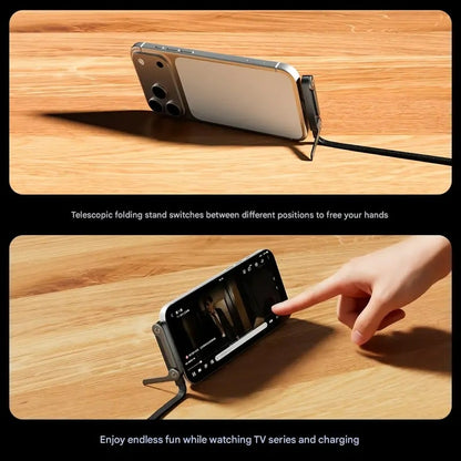 🎁 Christmas Early Sale 🔥 2-in-1 Braided Fast Charge Cable With Built-in Phone Stand