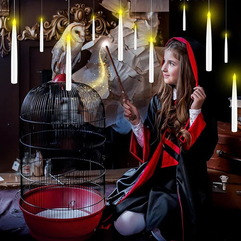 🎃Early Halloween warm-up 50% off!🔮Turn into a magician instantly!🕯️Halloween Decorations-Floating Candles with Wand