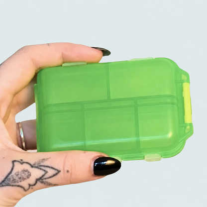 10-Compartment Portable Pill Organizer – Compact Medication & Vitamin Case