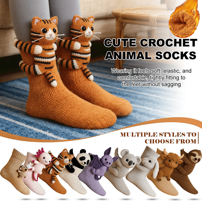 🎁 Last Day 50% OFF – Cozy 3D Knit Animal Socks, Cute & Comfy for You or a Lovely Gift 💝