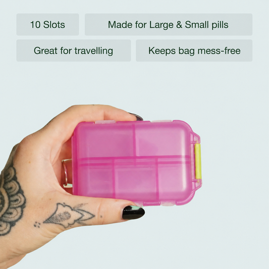 10-Compartment Portable Pill Organizer – Compact Medication & Vitamin Case