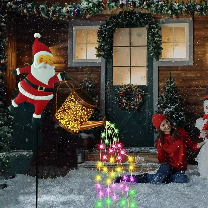 Solar Santa Kettle Lights